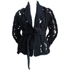 COMME DES GARCONS chunky open cable knit cardigan - 2001