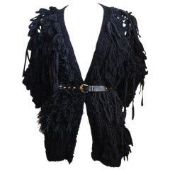 RODARTE black hand-knit and looped cardigan sweater runway 2008