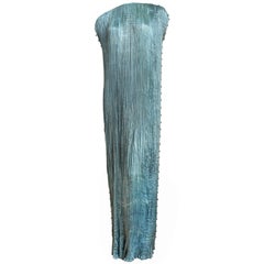 MARIANO FORTUNY blue silk Delphos gown