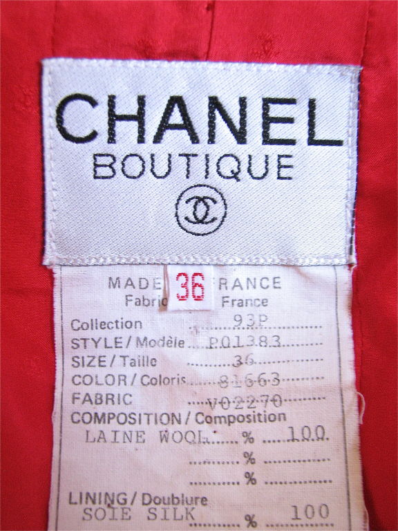 CHANEL red structured jacket with CC buttons 1