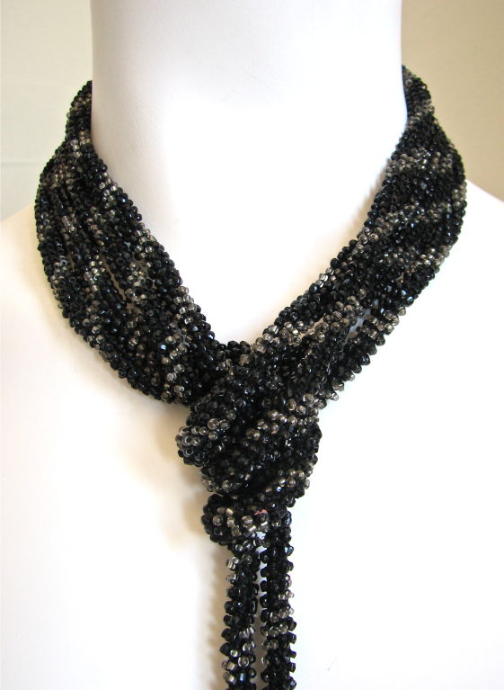 extra long 1920's beaded sautoir necklace