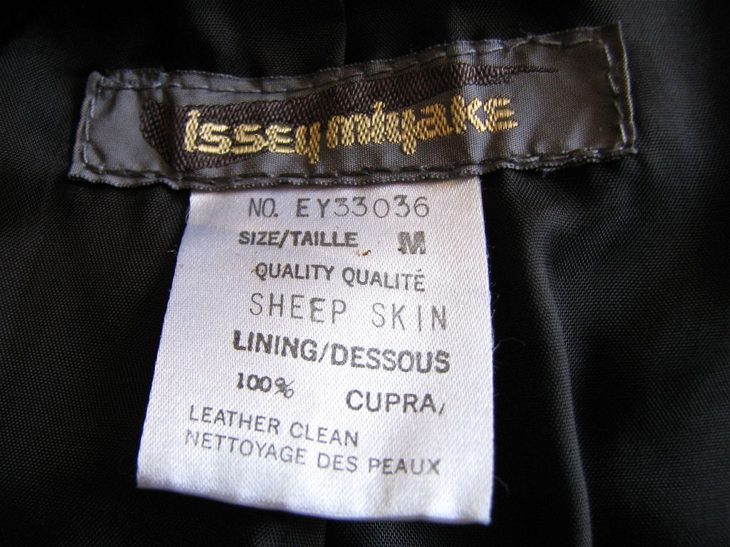 very early ISSEY MIYAKE sheepskin jacket with gunmetal studs In Good Condition In San Fransisco, CA