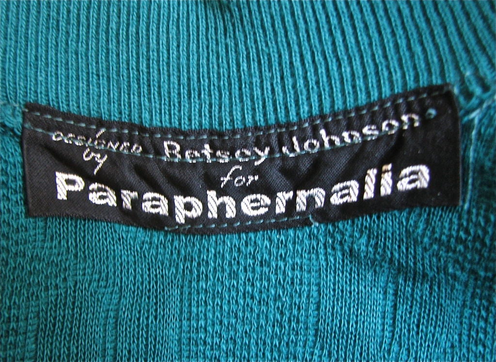 Very rare example of Betsey Johnson's earliest work done for boutique 'Paraphernalia' . Best suited for an extra-small or small. Zips up front. Excellent condition.