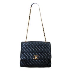 CHANEL oversized black quilted flap bag
