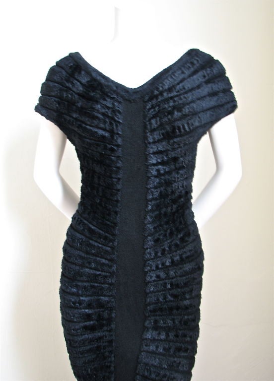 AZZEDINE ALAIA chenille evening dress