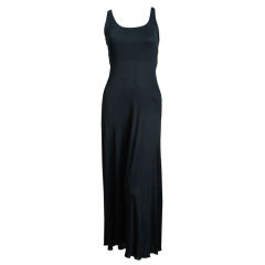 HALSTON black silk jersey tank dress 7