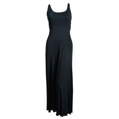 HALSTON black silk jersey tank dress