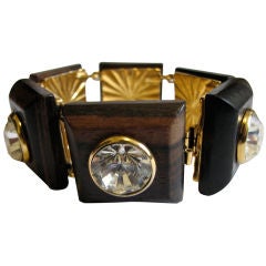 Bracciale in legno e strass Yves Saint Laurent