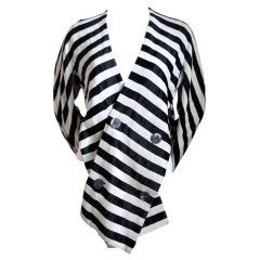 Vintage early YOHJI YAMAMOTO striped cross front jacket w/ amazing seams