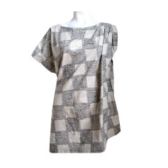 very early ISSEY MIYAKE asymmetrical 'checkered' top