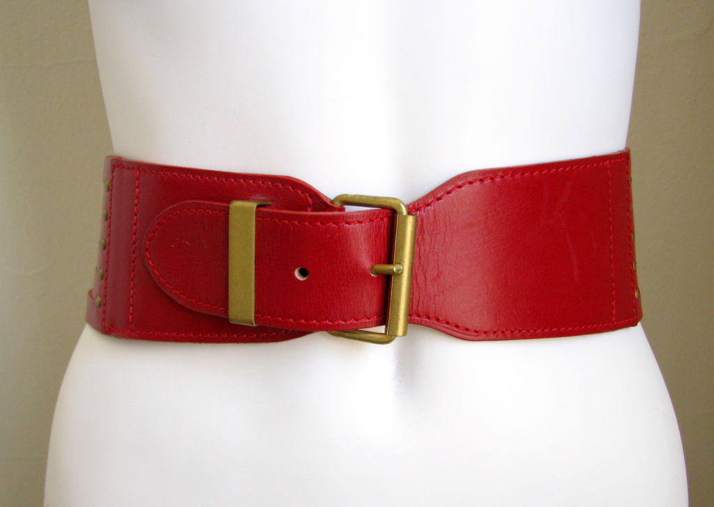AZZEDINE ALAIA red leather corset belt at 1stDibs red corset belt, corset belt red