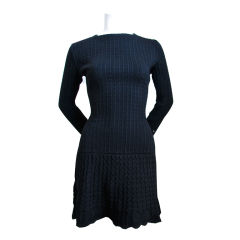 Vintage AZZEDINE ALAIA black 'crochet' knit dress