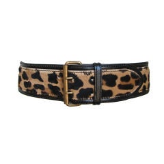 Vintage AZZEDINE ALAIA 'cheetah' ponyskin and leather belt