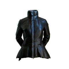 YOHJI YAMAMOTO quilted black leather jacket