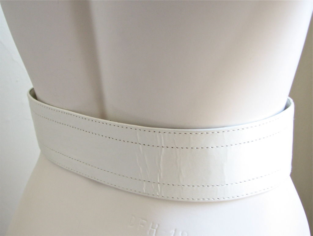 YVES SAINT LAURENT leather belt with tortoise lucite buckle