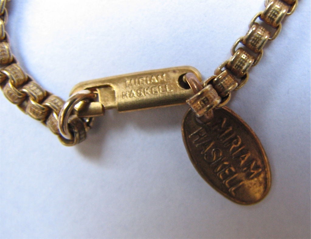 MIRIAM HASKELL gilt necklace with jasper 1