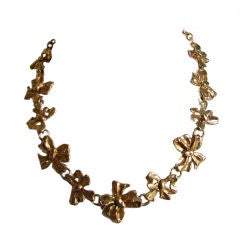 YVES SAINT LAURENT gilt 'bow' necklace 5