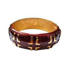 LANVIN enameled and gilt cuff