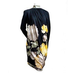 LEONARD asymmetrical draped silk dress