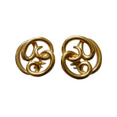 GIVENCHY gilt 
twisted wire
 earrings