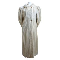Vintage GALANOS full length ivory mink coat