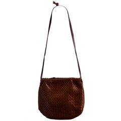 BOTTEGA VENETA 80's brown woven leather bag