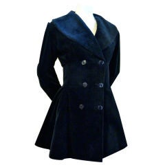 Vintage ALAIA midnight blue fitted coat