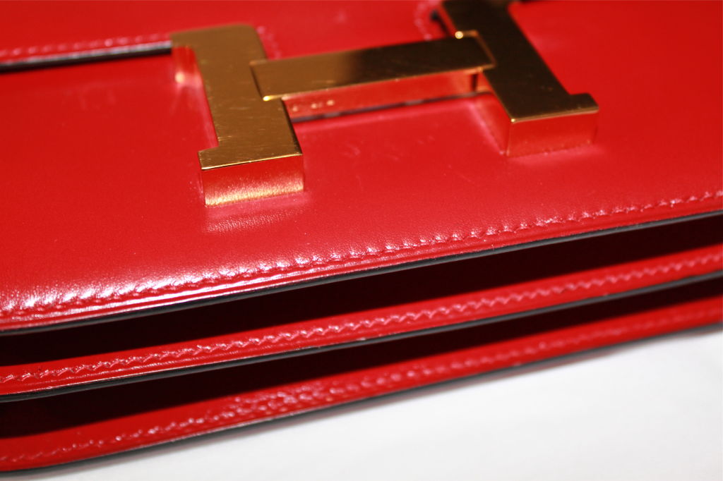 Women's HERMES 'Constance' in rouge box leather