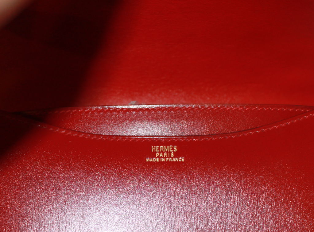 HERMES 'Constance' in rouge box leather 1