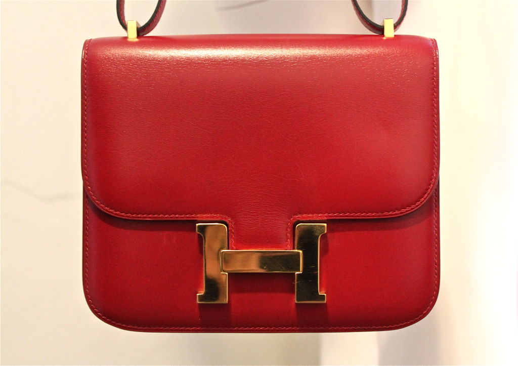 HERMES 'Constance' in rouge box leather 2