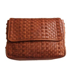 Used BOTTEGA VENETA  woven leather and suede convertable clutch