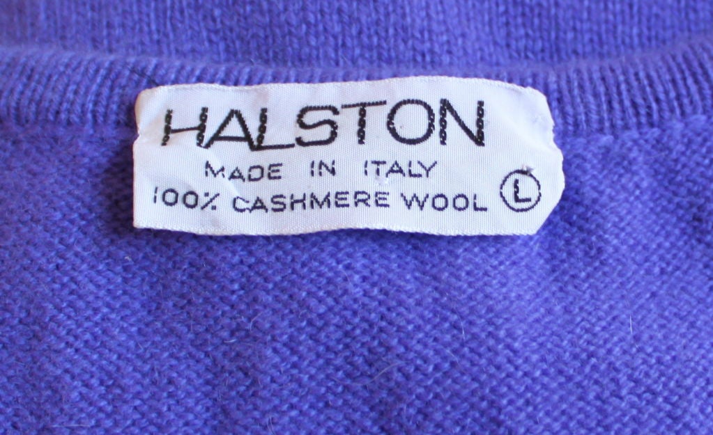 HALSTON periwinkle cashmere tank dress In Excellent Condition In San Fransisco, CA