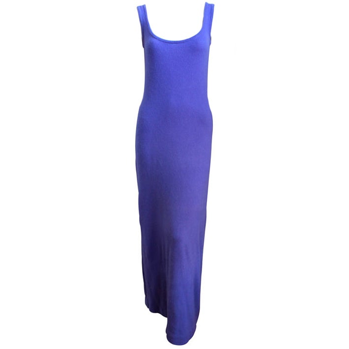 HALSTON periwinkle cashmere tank dress