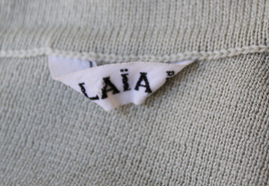 AZZEDINE ALAIA pale mint seamed knit dress 1