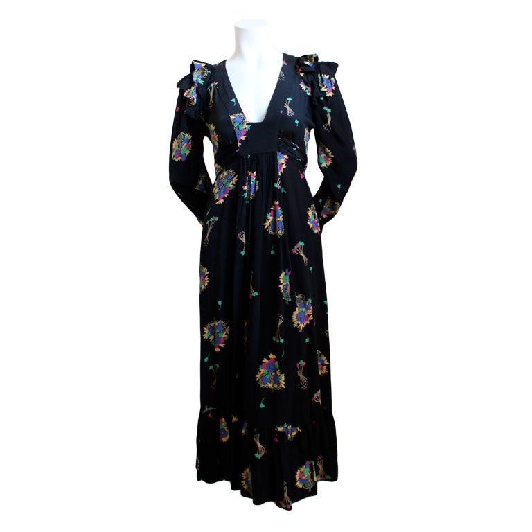 OSSIE CLARK 'Lulu' floral dress with Celia Birtwell print