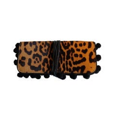 Vintage YVES SAINT LAURENT 'cheetah' ponyskin clutch