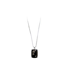 LANVIN necklace with large black lucite pendant