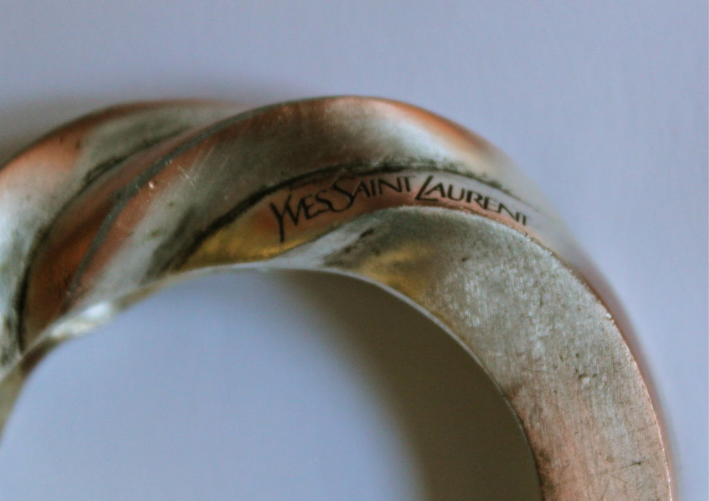 YVES SAINT LAURENT oxidized silver and copper cuff