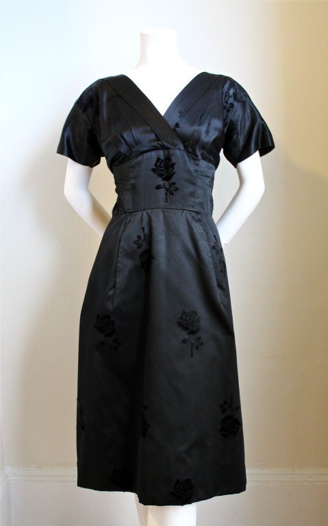 SOPHIE of SAKS FIFTH AVENUE satin ensemble with rose detail