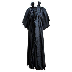 Retro dramatic Zandra Rhodes pleated peignoir and dressing gown