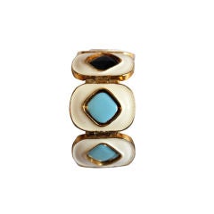 PIERRE CARDIN reversible enamel & gilt metal bracelet