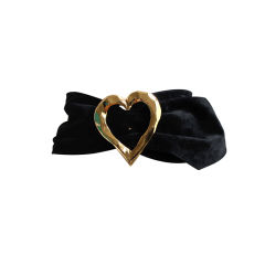 CHRISTIAN LACROIX wide suede belt with gilt heart buckle