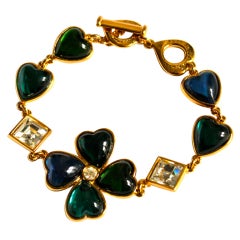 GOOSSENS for YSL glass and Swarovski crystal clover bracelet