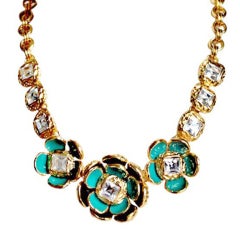 GOOSSENS for YSL enameled necklace with SWAROVSKI crystals