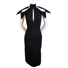 dramatic THIERRY MUGLER COUTURE black sculptural dress