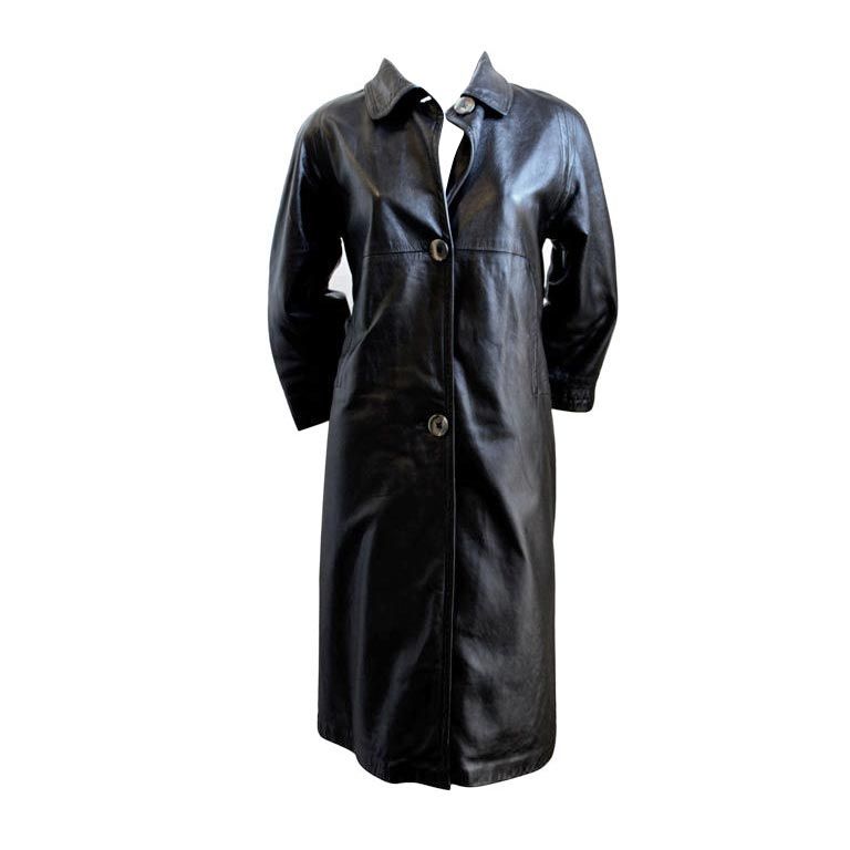 *SALE* 60'S BONNIE CASHIN black leather coat WAS $550 NOW $150 at 1stdibs