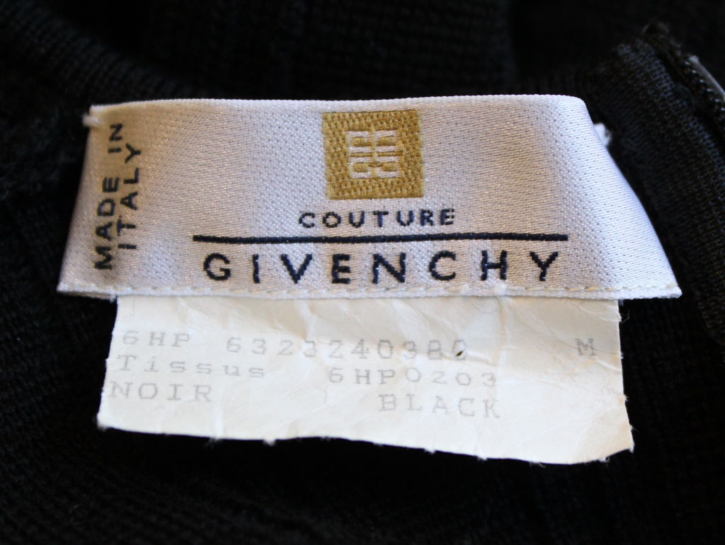 GIVENCHY couture knit dress with ruffled trim