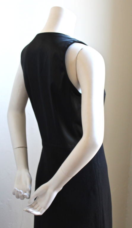 Black 1990's HERVE LEGER satin and angora asymmetrical dress