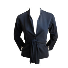 ISSEY MIYAKE lightweight black jacket with open back & long ties