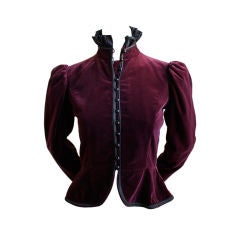 YVES SAINT LAURENT burgundy velvet 'Russian'  jacket